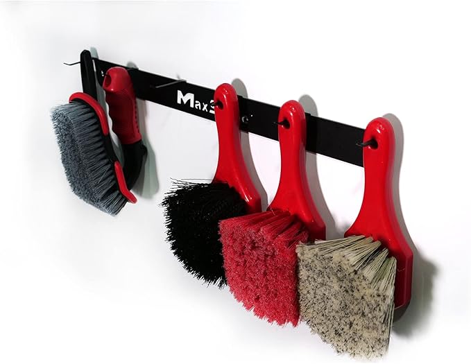 Maxshine Universal Detailing Brush Hanger - 6 Organizer Hooks, Lightweight Wall-Mounted Design for Auto Detailing Supplies, Ideal for Garage & Mobile Use, Easy to Install Car Care Organizer
