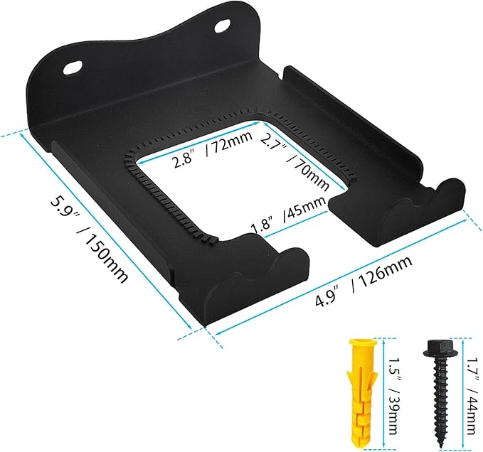 2PCS Garage Organizer Trimmer Rack, Heavy Duty Weeder Eater Hanger Trimmer Hanger, Weedeater Hangers for Garage Wall, Garden Tool Organizer, Tool Hangers for Garage Wall, Black Metal