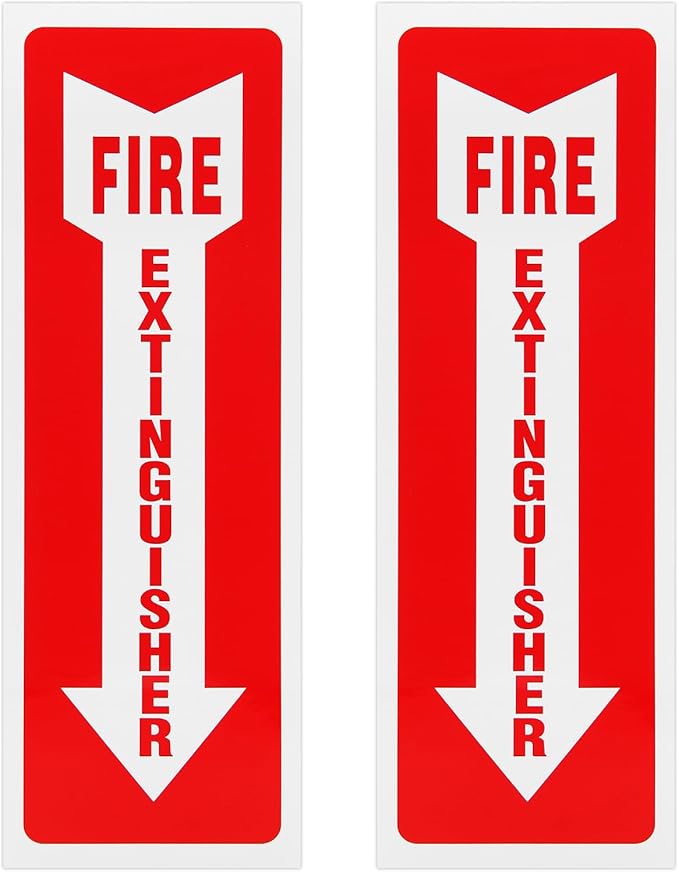 Madrigal fire extinguisher inside sticker,fire extinguisher sign,2 Pack-4x12"Premium Self-Adhesive Vinyl for UV, Weather, Scratch, Water and Fade Resistance, Indoor and Outdoor