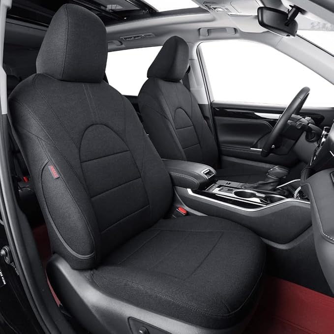 coverdream Custom Fit Camry Car Seat Covers for 2025 Toyota Camry LE,SE,Full Coverage Polyester Seat Protector(Full Set,Black)