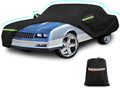 Waterproof Car Covers for Chevy Monte Carlo 1970-1988, 420D Oxford Cloth Sun Heat Protection Outdoor Full Covers with Driver Side Zipper Windproof Heavy Duty All Weather for 1970-1988 Monte Carlo