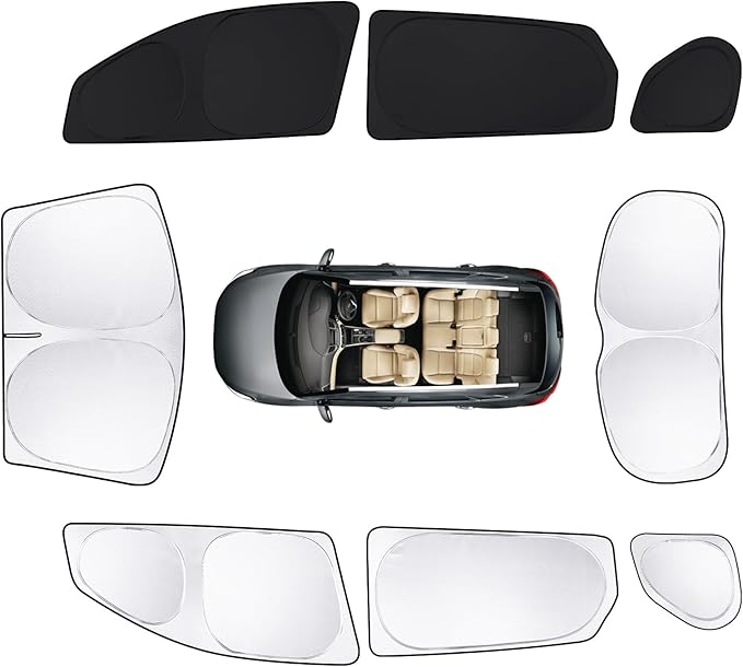 8pcs Car Window Shades for Hyundai Tucson 2016-2021 (Not 2022 Tucson) Accessories,Windshield Side Rear Full Sunshade,Sun Visor UV Blocking, Privacy Protection and Blackout for Camping Outdoor