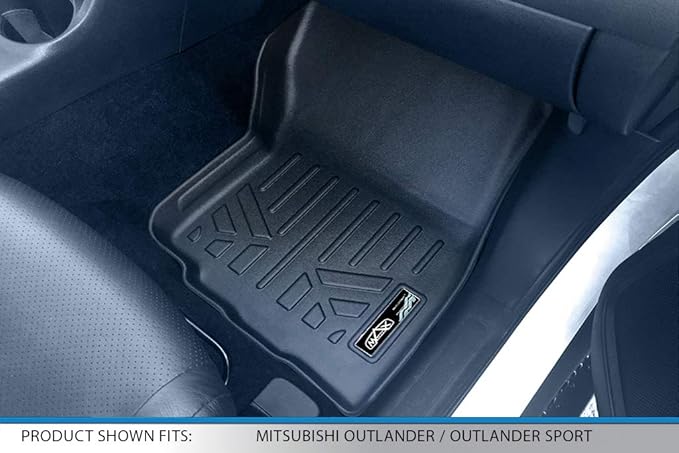 SMARTLINER Custom Fit Floor Mats 2 Row Liner Set Compatible with 2011-2024 Mitsubishi Outlander Sport