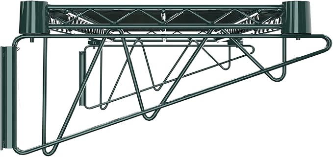 14" x 36" Green Epoxy Wire Wall Mount Shelf