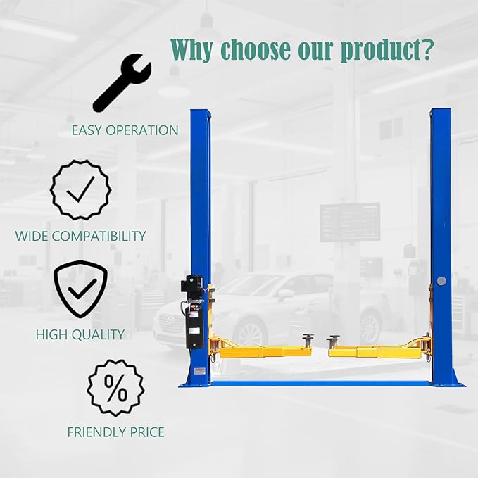 Car Lift Single/2 Post Auto Lifts, 6200/9000/10000LBS Capacity, 240V Hydraulic Truck Hoist, Heavy Duty Auto Lift with Safety Locks for Home Garage (9000LBS 2 Post, 1)