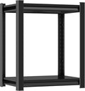 Metal Garage Shelving Unit, Heavy Duty 2-Tier Adjustable Storage Shelf, Steel Shelving,Industrial Shelves for Heavy Tools and Equipment, 22" H x 24" W x 14" D