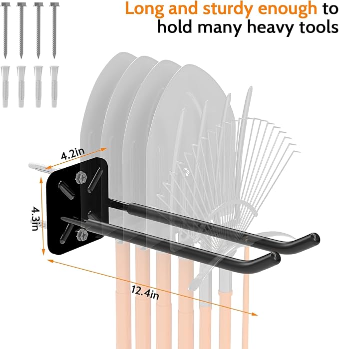 2PCS Racks for chairs,12.4 inch Garage Hooks,Heavy Duty Hooks,Wall Mount Garage Hooks,Hanger for Garage Wall,Heavy Duty Storage Hangers,Organizer to Chairs,Power Tools,Garden Tools,max 120lb.