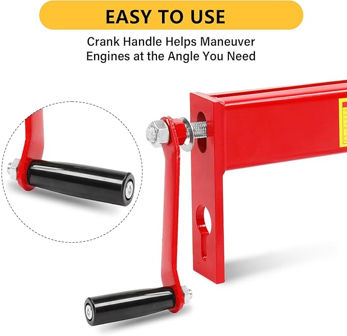 4000lbs 2 Ton Load Lever Engine Hoist Crane Cherry Picker Lift Tool Heavy Duty, Red (Load Leveler)