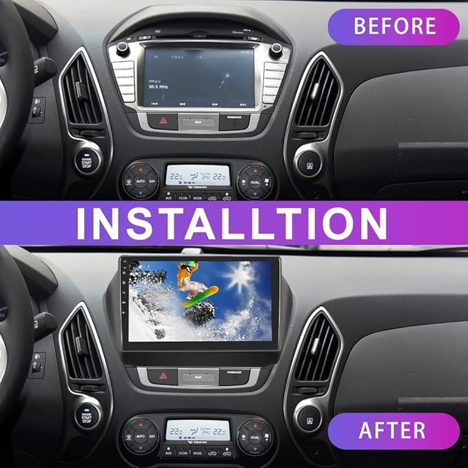 2+64G Android Car Stereo for Hyundai Tucson IX35 2010-2015 with Apple Carplay Android Auto Mirror Link 10.1 inch Touch Screen FM RDS HiFi Bluetooth WiFi GPS+Camera&MIC
