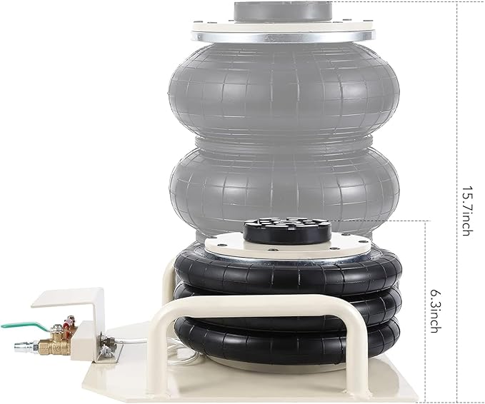 Air Jack,Heavy Duty 3 Ton/6600 lbs Air Bag Jack-3-Ply Pneumatic Lift up to 17.7 inch/450 mm for Cars/SUVs,Portable with Two Handles