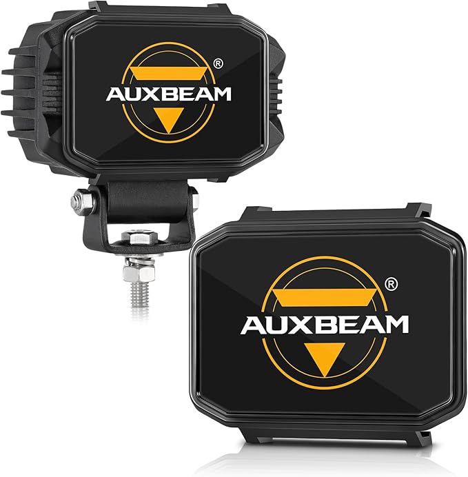 Auxbeam 4 Inch LED Pod Covers, Square Off Road Light Protective Covers, Black Cube Mask Offroad Plastic Light Lens Cover for Trucks Jeep (ZD000822)