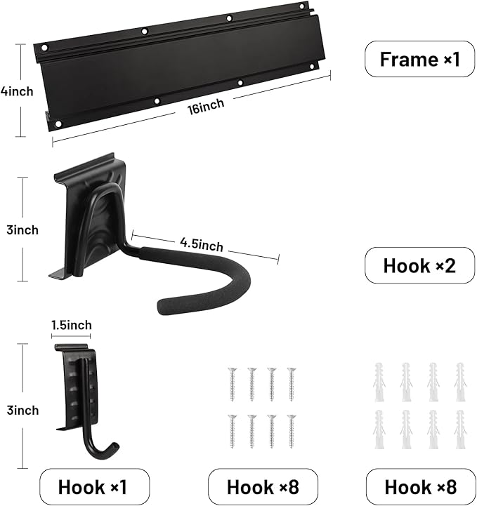 Bike Storage Rack Wall Mount Garage Hanger for 2 Bicycles & 1 Helmets, Adjustable Bike Rack Holds Up to 100Lbs