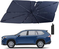 Windshield Sun Shade Umbrella for 2020-2025 Toyota Highlander Accessories: Custom Fit 210T Silver, Foldable Sunshade Front Window Sun Visor, Blocks UV Rays, Keeps Car Cool for L, LE, XLE, XSE, Limited