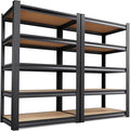 72" H*36'' Storage Shelves 2500lbs Garage Shelving, Adjustable Heavy Duty Garage Shelves, Easy to Install Metal Shelving Wood Shelving Unit, Storage Shelf for Basement Warehouse, 2 Pack