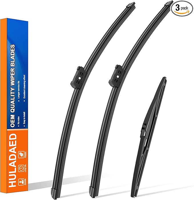 HULADAED® 24'' 20'' 15'' Windshield Wipers Replacement for Volvo XC90 2022-2016,Silicone Front Rear Wiper blades for MY Car-All Weather & Quiet(3 PACK)
