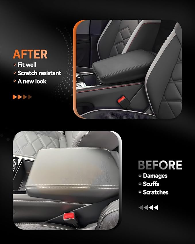 CDEFG for Volkswagen Atlas 2024 2025 Center Console Cover Armrest Box Cover for VW Atlas (SE, Peak Edition, SEL, Cross Sport, SEL Premium R-Line) Accessories Console Arm Rest Protector