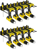 Drill Holder Wall Mount, Power Tool Organizer, Heavy Duty Metal Tool Storage with 8 Drill Racks for Garage Workshop Shed Pegboard Basement, 2 Pcs