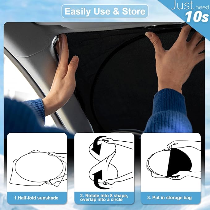Sunshade for Mazda CX-30 2019-2025 2026 CX30 Sun Shade Windshield Cover, Front Window Shield Foldable Sun Visor Protector Custom Fit CX30 Car Accessories Blocks UV Rays