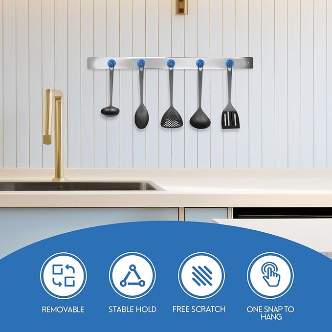 Neosmuk Magnetic Hooks, Cruise Ship Essentials, 80lb+ Heavy Duty Magnetic Hooks for Cruise Cabins, Refrigerator, Grill, Hanging, and Travel | Extra Strong Must-Haves Magnet Hook,Navyblue