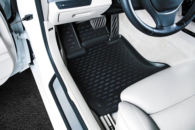 Fits 2018-2023 Hyundai Kona Floor Mats Front & 2nd Row Seat Liner and Cargo Liner Trunk Set - 3D Custom Fit All-Weather Full Liners (Black)