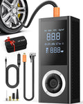 Tire Inflator Portable Air Compressor, 150 PSI Smart Air Pump for Car Tires with Digital Pressure Gauge, LED Light, 12V Car Power Adapter, Storage Box