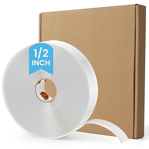 Butyl Tape White 1/2" x 30' x 1/8" RV Tape Sealant Waterproof, White Butyl Caulking Tape, Stretchable Butyl Sealant Tape Headlight Sealant Putty Tape EPDM Auto RV Window Sealant