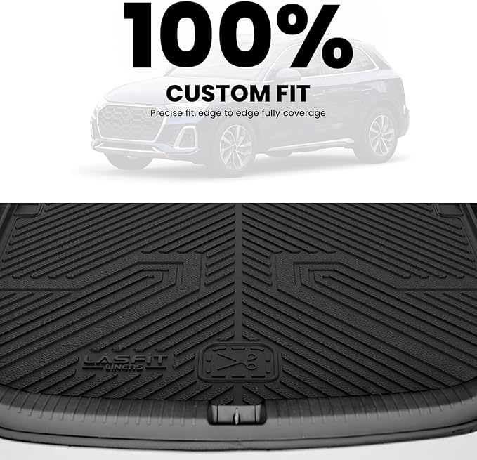 LASFIT Cargo Mat for Audi Q5/SQ5 2018-2025, Custom Fit All-Weather TPE Rubber Trunk Mat for Audi Accessories, Waterproof, Easy to Clean, Black