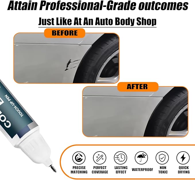 Alpine White(300) Touch Up Paint for BMW, Car Paint Pen Scratch Repair Two-In-One Touch Up Paint, Premium Car Scratch Remover for Deep Scratches