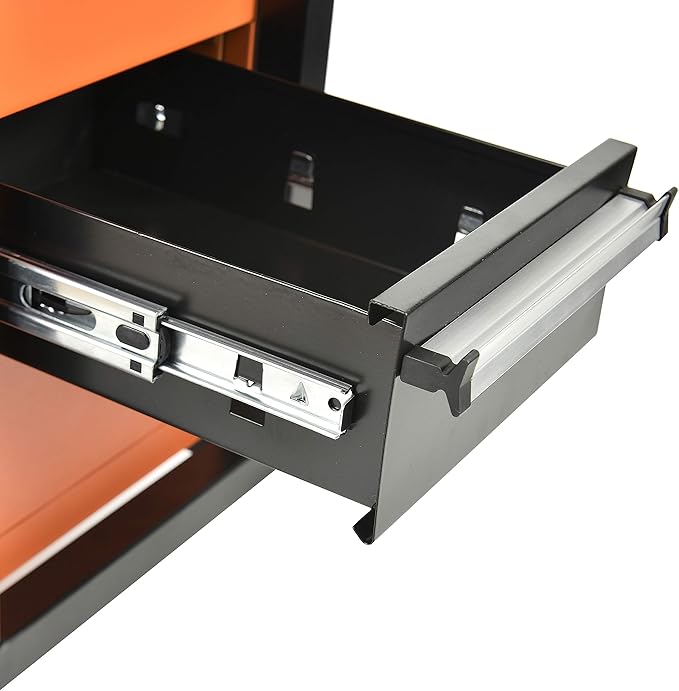Eisen Rolling Tool Box with Seat, Mechanics Seat with Storage Drawers and 2-1/2" Swivel Casters, 300 lb. Capacity