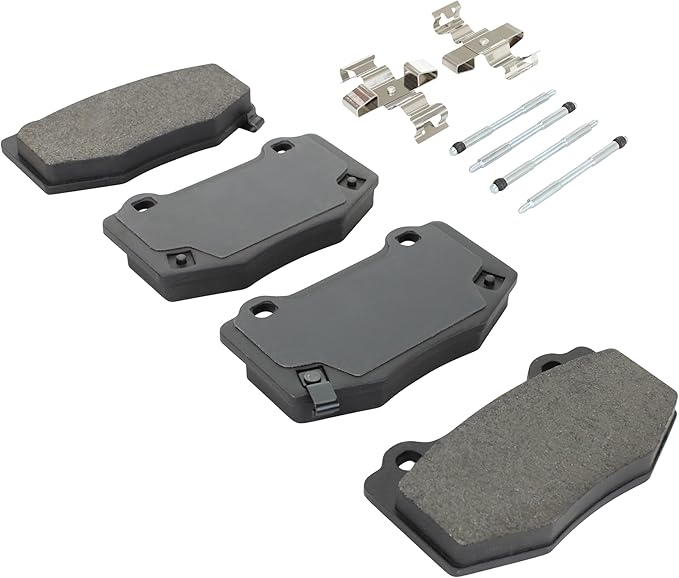 Premium Semi-Metallic Rear Brake Pads (1001-1718M) Compatible with Cadillac ATS 2016-2019, Chevrolet Camaro 2016-2020, Chevrolet Corvette 2014-2019