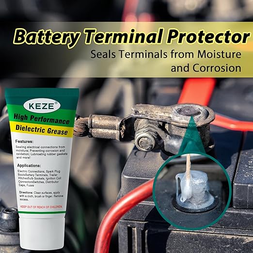 Keze Dielectric Grease for Electrical Connectors Automotive Marine Tune Up Dialectical Grease Spark Plug Boot Battery Terminal Electric Grasa Corrosion Salt Dirt Inhibitor, 1 Oz-1 Pack