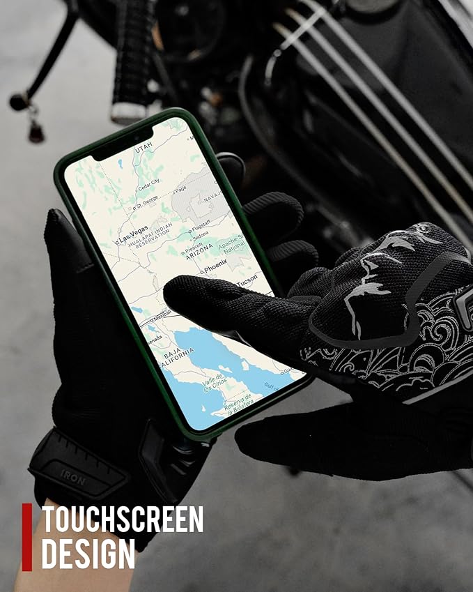 BORLENI Motorcycle Gloves Motorbike Glove for Men Women Full Finger Knuckle Protection Touch Screen Cycling ATV Hiking Riding
