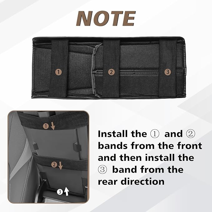 Muslogy Armrest Pad Center Console Cover Compatible with 2025 Toyota Camry LE SE XLE XSE Accessories Armrest Lid Protector Vegan Leather Extra Soft Lid Cushion (Black/Black Stitching)