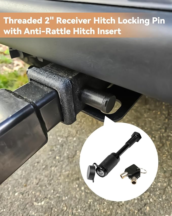 Bike Rack Hitch with Lock, 2 Bike Rack for Car SUV RV Camper Truck Trailer, Hitch Bike Rack for Fat Tire, Mountain Bikes, EBikes and EMTB, 180 lbs Capacity Bike Carrier for 2" Receiver