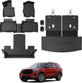 Floor Mats for 2025 2020-2024 Ford Explorer (6-seat), All Weather TPE Floor Mat Cargo Mat with Backrest Mats for Ford Explorer ST Car Accessories