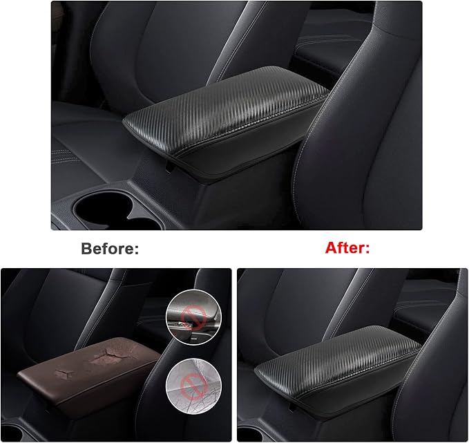 SXCY Fit for 2023 2024 Mitsubishi Outlander Armrest Cover FIT for 2022 2023 Outlander Center Console Cover for 2023 2024 Outlander Middle Console Cover for 2024 Outlander (Black Microfiber Leather)