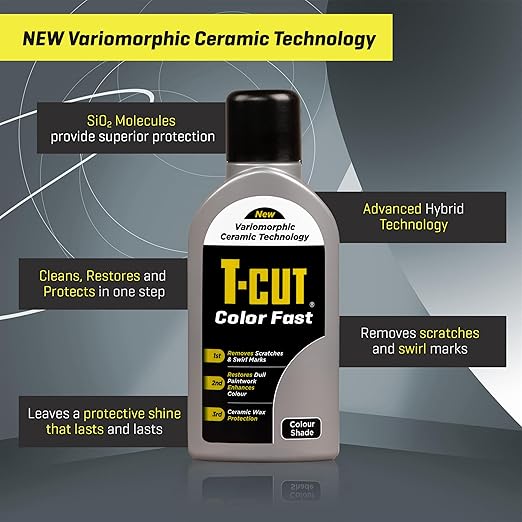 T-Cut Dark Silver Scratch Remover Color Fast Paintwork Restorer Car Polish, 13 Colors Available, 17 Fl Oz