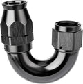 EVIL ENERGY 10AN 180 Degree PTFE One Piece Full Flow End Hose Fitting Aluminum Black