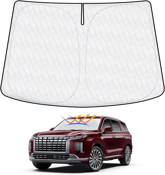Cartist 5-Layer Windshield Sun Shade Custom Fit for Hyundai Palisade 2020-2025 2026 Accessories Foldable Car Front Window Sunshade Sun Visor Protector