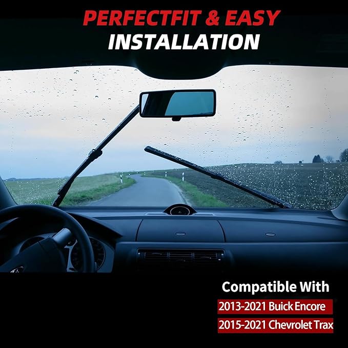 OTUAYAUTO Premium Windshield Wiper Blades - Replacement for Buick Encore 2013-2022 - Precision Fit, All-Weather Performance, Front and Rear Wiper Blades, Top Lock - 26"+14"+10" (Pack of 3)