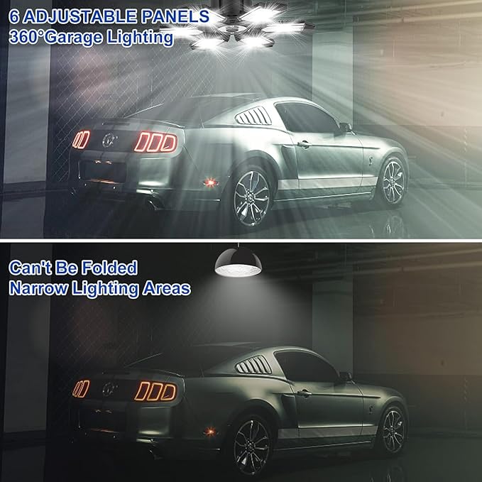 4 Pack LED Garage Lights,220W Super Bright Ceiling Led Shop Lights,Deformable Scew in E26 Base Garage Light for Basement Warehouse Workshpo