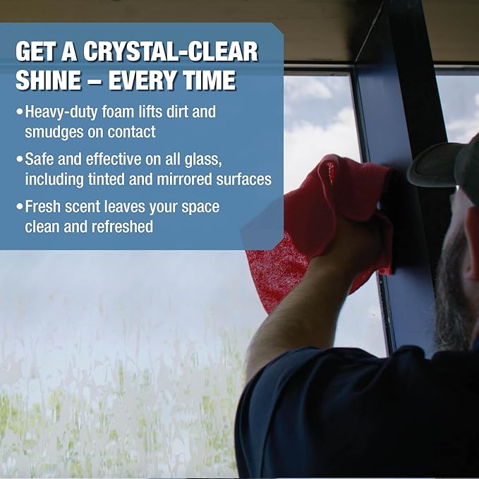 Zenex Gleamonex Premium Glass Cleaner - Fast Streak-Free Glass Cleaner Spray | Ammonia Free & Tint Safe | Removes Dirt, Grease, Smoke Film | For Glass & Plexiglas | Fresh Scent | 19 oz (2 Pack)