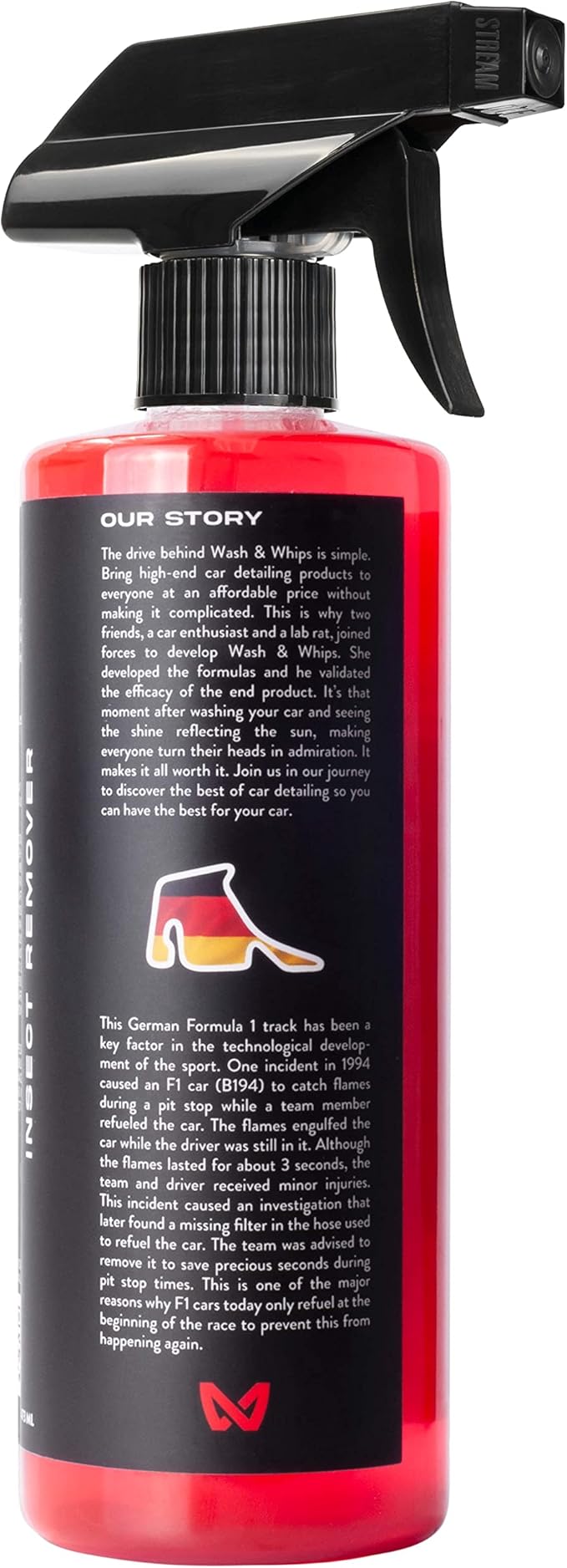 WASH&WHIPS Hockenheim Bug Remover - for Dead Insects, Droppings and Grease for Car Detailing, RVs, Trailers, Boats, Professional Strength Dissolves without Scratching, 16 fl oz
