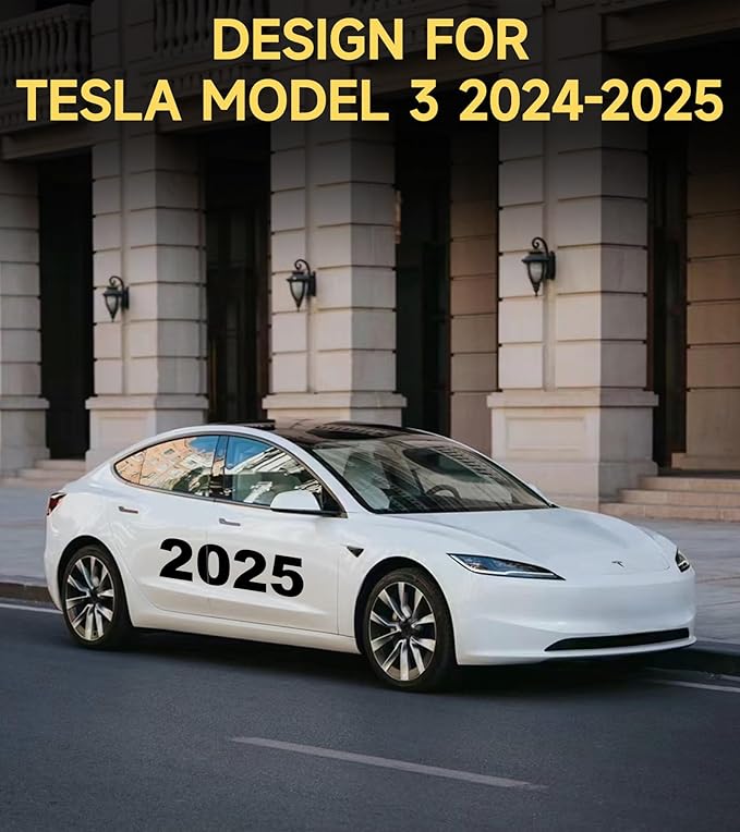 Floor Mats for 2024-2025 Tesla Model 3 Highland, Full Set All-Weather TPE Waterproof Cargo Liners, Non-Slip Front and Rear Trunk Mats, Set of 6
