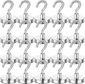 DIYMAG Magnetic Hooks, 118 LB Heavy Duty Strong Magnet with Hook, Rare Earth Neodymium Magnets for Hanging, Magnetics Hanger for Curtain, Home, Kitchen, Workplace, 20 Packs