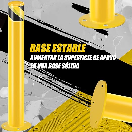 Safety Bollard Post, Steel Bollards,Parking Bollard, Yellow Powder Coated Safety Parking Barrier Post, for Traffic Sensitive Areas (8, 42"H*3"D)