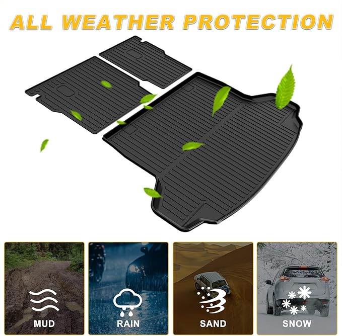 2025 HRV Cargo Liner & Backrest Mat Fit for Honda HR-V HRV 2023 2024 2025 2026 & Acura ADX 2025: All Weather Protection Cargo Mat with 2nd Row Back Seat Protector - TPE Trunk Liner HRV Accessories
