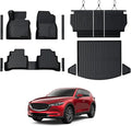 Floor Mats Set for Mazda CX-5 2017-2024 2025 Accessories, Full Coverage All Weather Floor Mats Cargo Mat with Backrest Protectors & Door Sill Guards