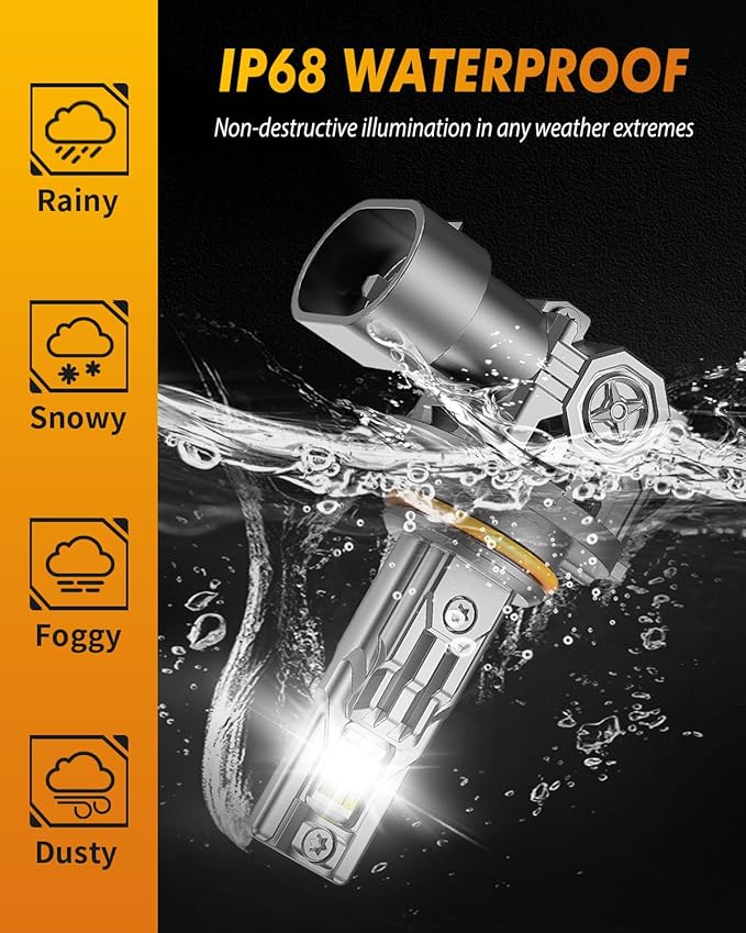 FAHREN Upgraded 9005/HB3 9006/HB4 LED Bulbs Combo, 100000LM 1000% Ultra-Bright, 70000HRS+ Lifespan, 1:1 Mini Halogen Size, Quick Install No Adapter Needed, Pack of 4