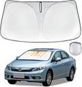 Custom Fit for Civic Car Windshield Sunshade for Honda Civic 9 Generation 2012-2015 Foldable Front Window Sun Shades Shield Cover Sun Visor Protector 240T Reflective Fabric Car Accessories